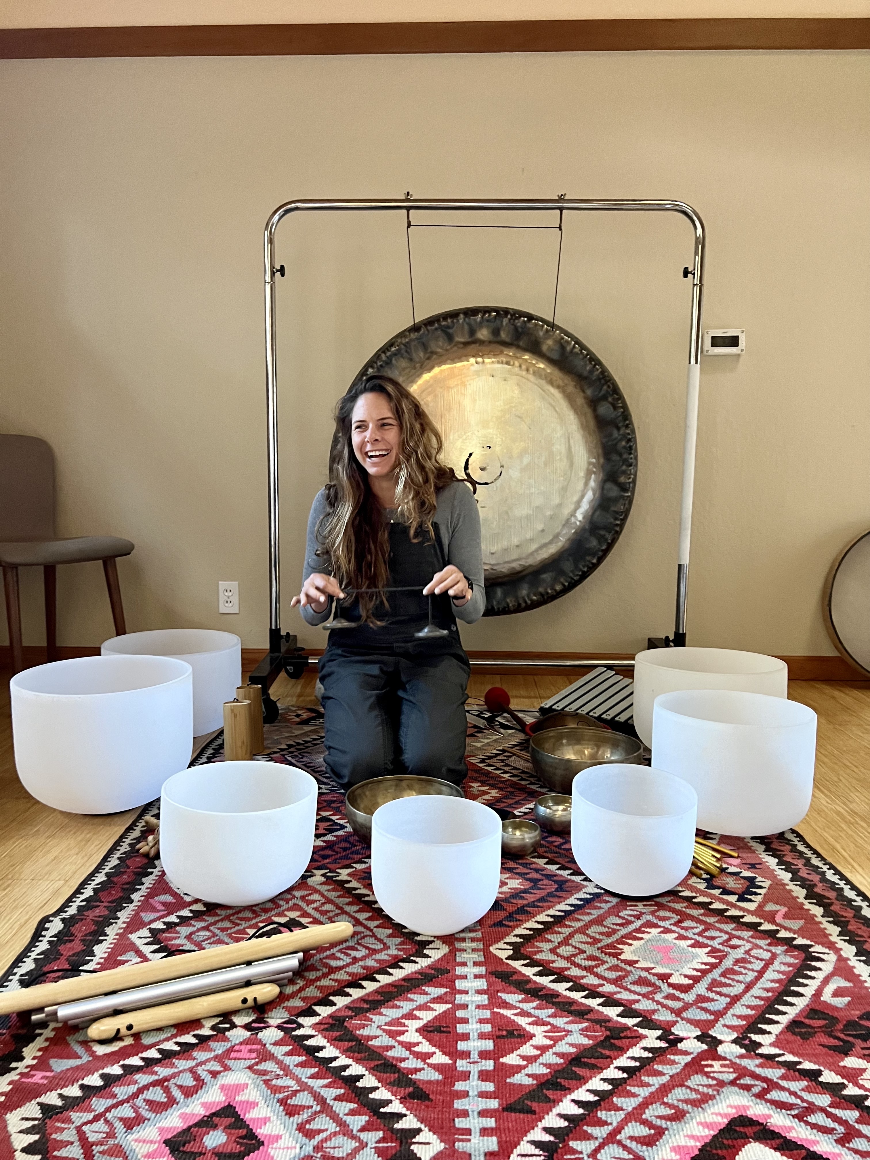 Sound bath practitioner Annie